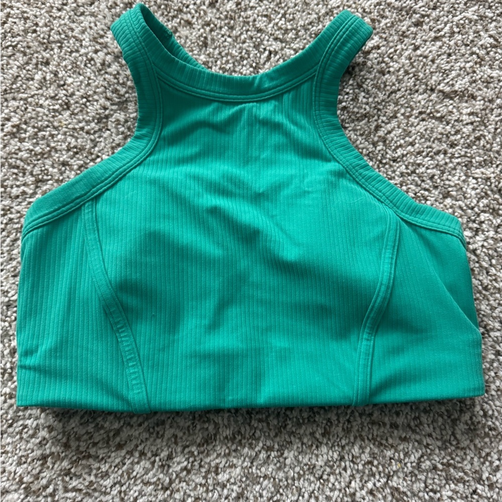 Lululemon Vibrant Teal Ribbed Sports Bra